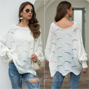 Lantern Glow Knit Top - White
